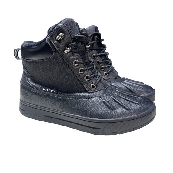 Nautica New Bedford Weather-Resistant Insulated Duck Boot in Black Canvas Men 7 - Picture 1 of 9